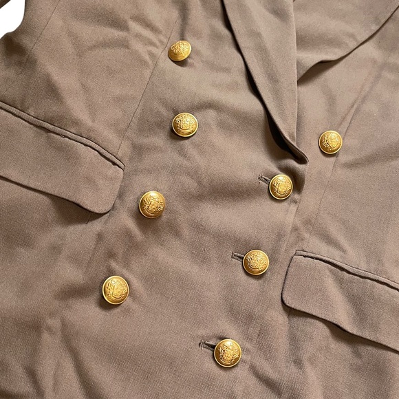Vintage | Brown and Gold Double Oversized Breasted Blazer - Picture 6 of 11